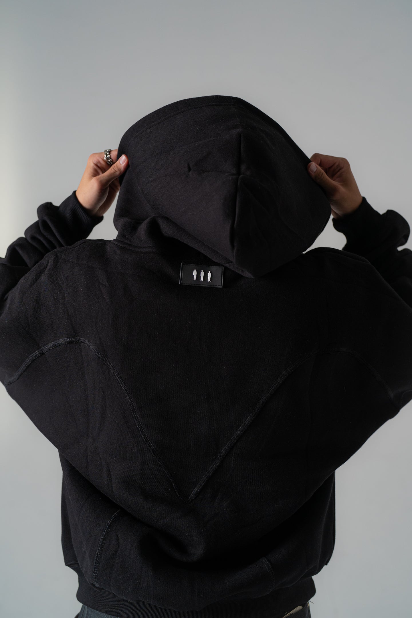 Black Oversized Zip-Up Hoodie